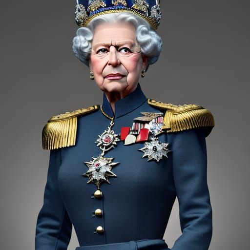 Queen Elizabeth II in Warhammer Style