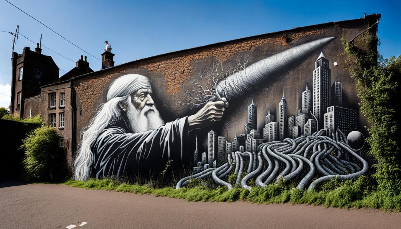 Street Art Mashup: Gandalf and Harry Potter