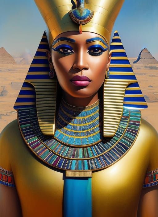 Egyptian Queen Selfie as Digital Painting