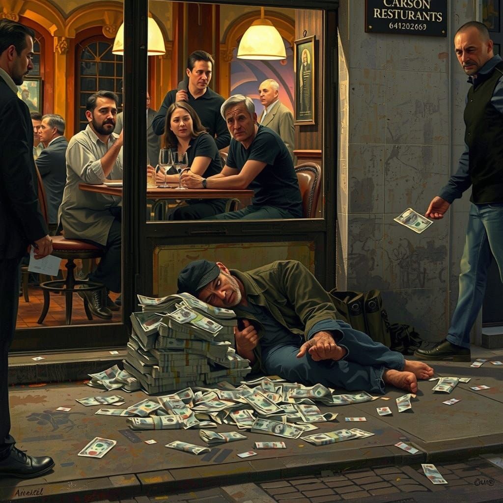 Homeless Man Confronts Upscale Wealth in Gritty Realism
