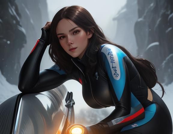 Austrian Bobsledder Portrait in Hyperrealistic Style