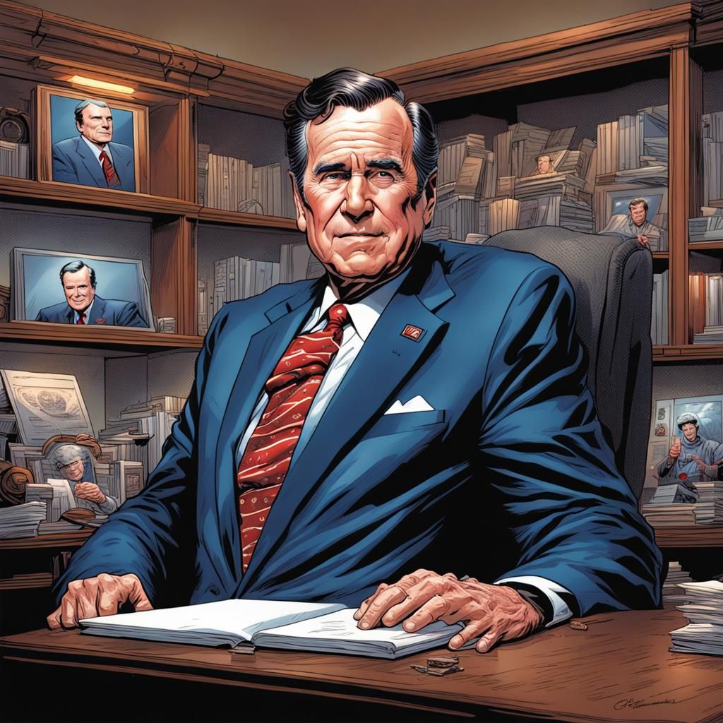 President George H. W. Bush as Superman, Comic Art