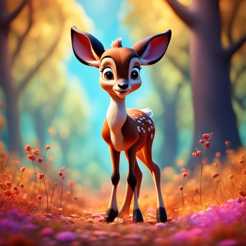 Disney's Bambi: 3D Animated Movie Poster