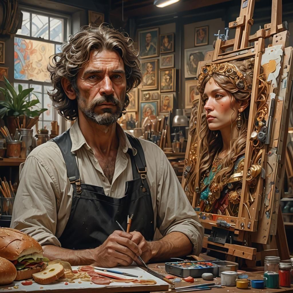 Artist Paints Sandwich: Hyperrealistic Digital Art