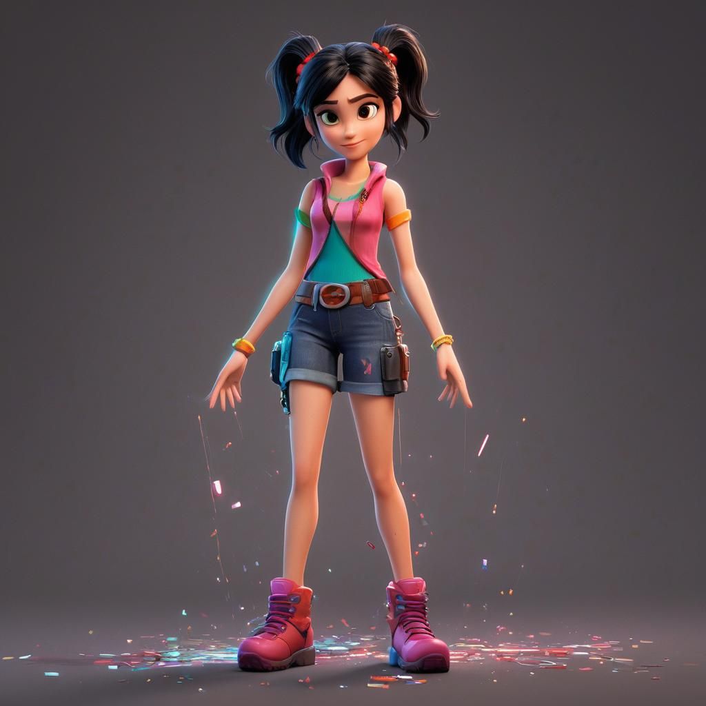 (Double Exposure Image: Vanellope von Schweetz aka Glitch fr...