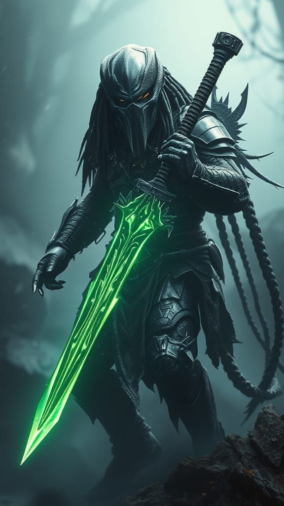 Super Predator with Glowing Mace and Sword