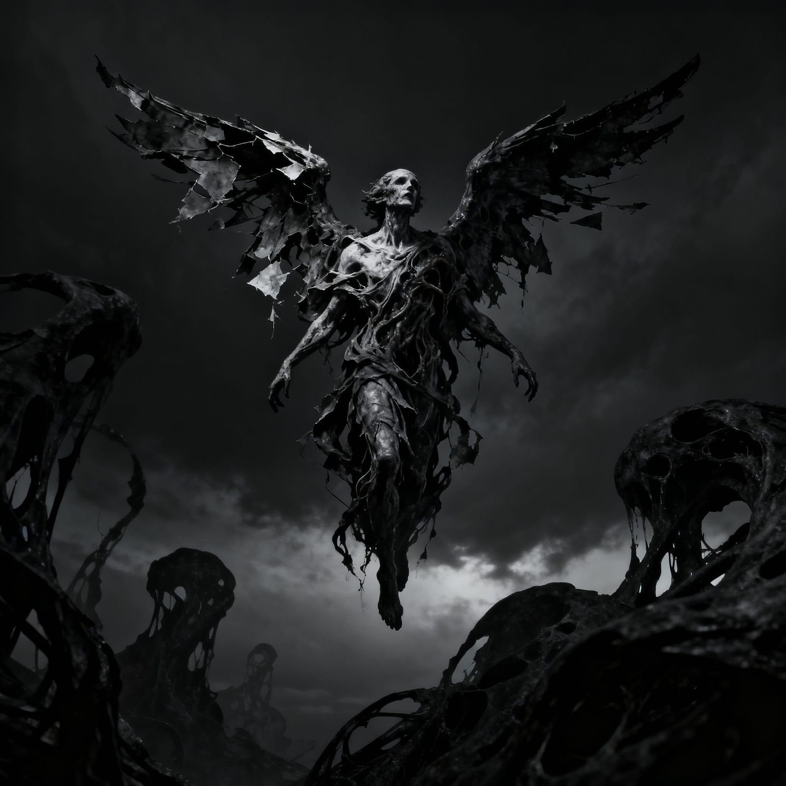 Dark Surreal Angel of Death and Madness