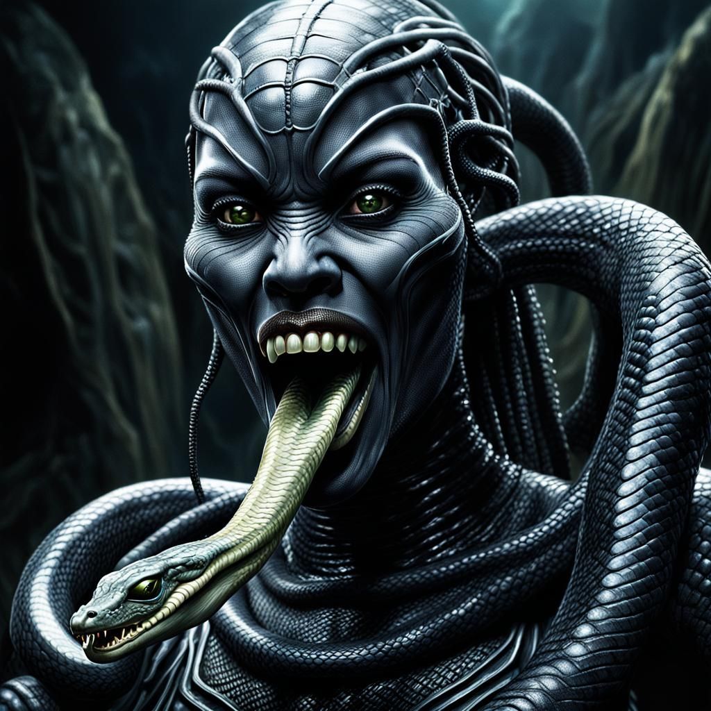 Black Mamba Horror: A Giger-esque Digital Nightmare