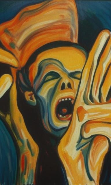 "Scream" by Munch painted by Oswaldo Guayasamín