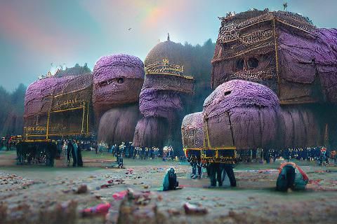 Surreal Megastructures in Dreamlike Dystopian Style