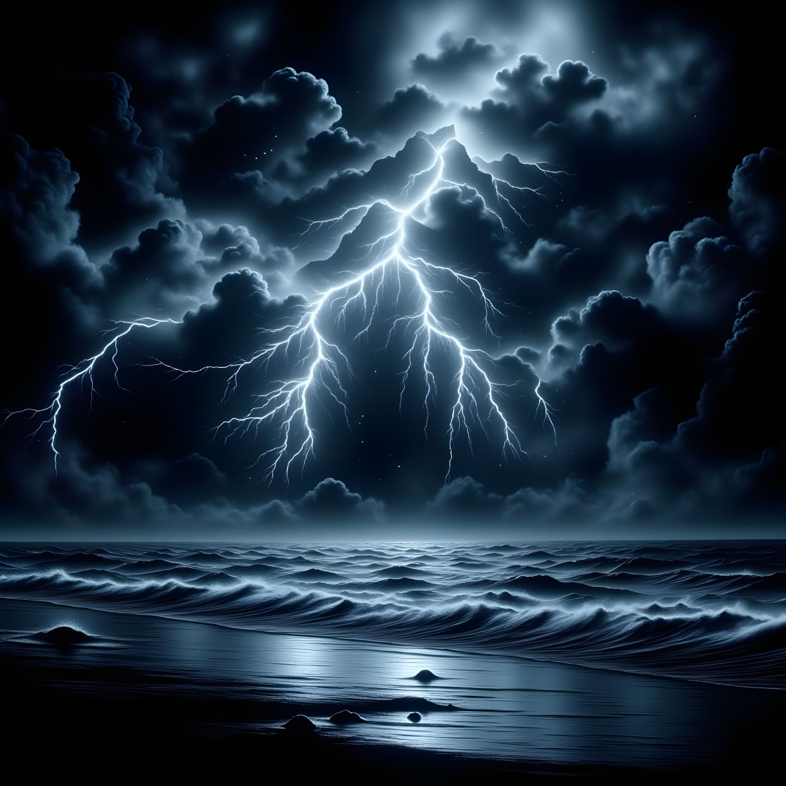 Dramatic Thunderstorm Unleashes Lightning Over Ocean