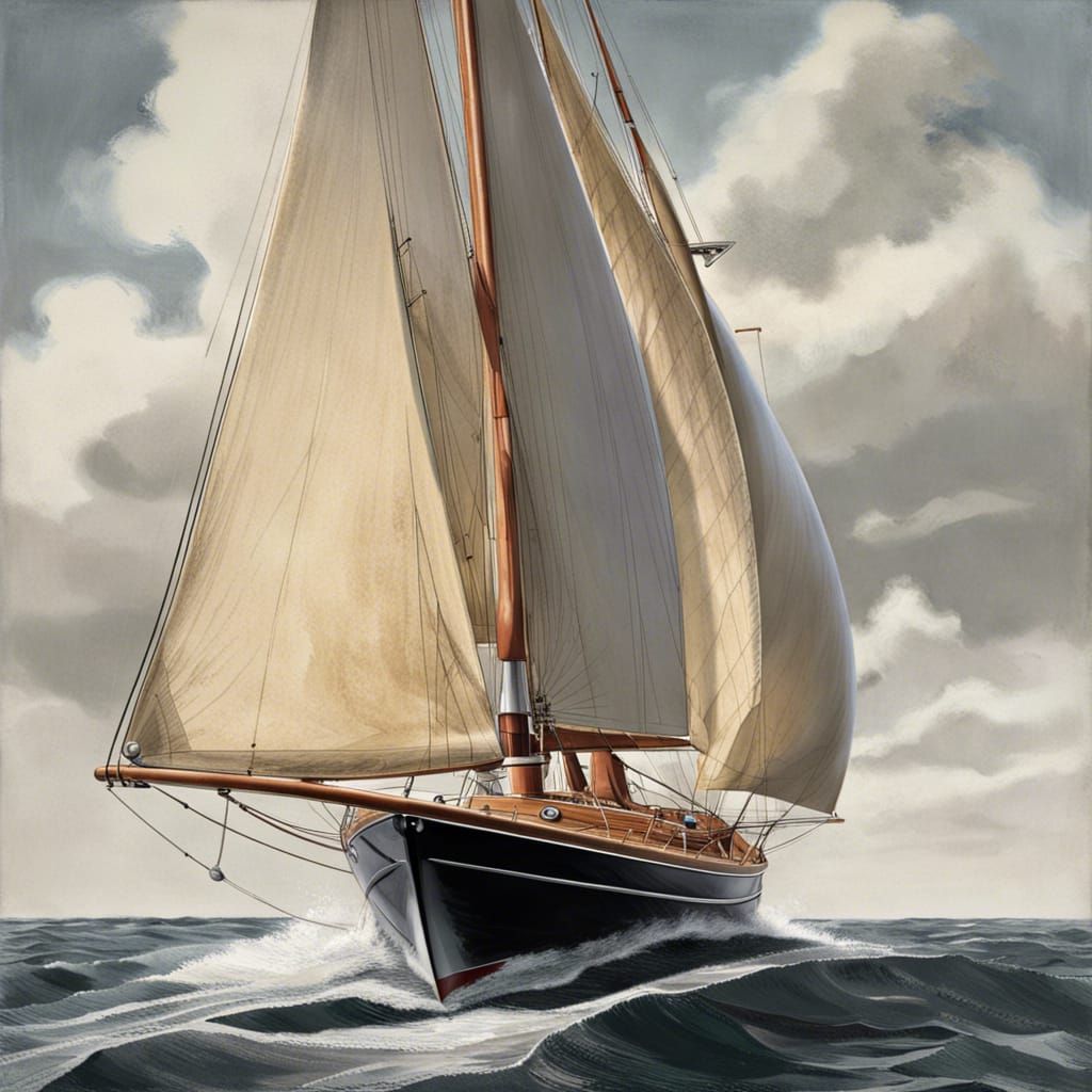 1958 Concordia Yawl on Rough Seas