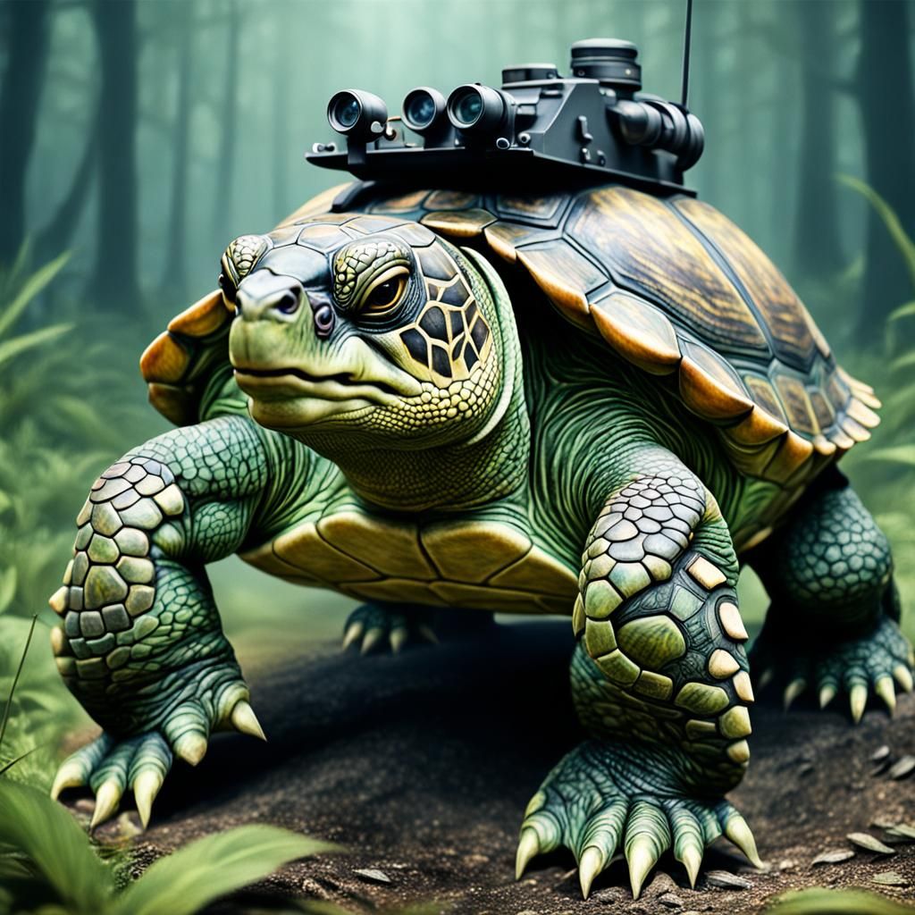 Realistic Anthropomorphic Turtle Soldier