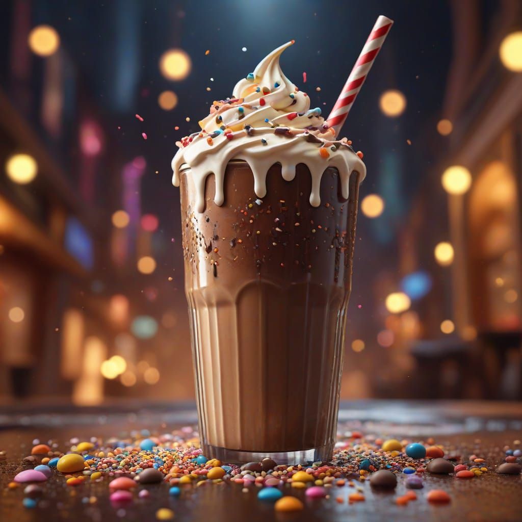 Fantasy Chocolate Milkshake in Vibrant World