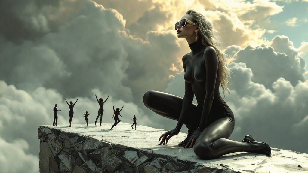 Ethereal Dancer on a Stone Platform, Miniature Dancers Danci...