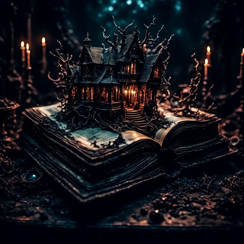 Haunted house open book