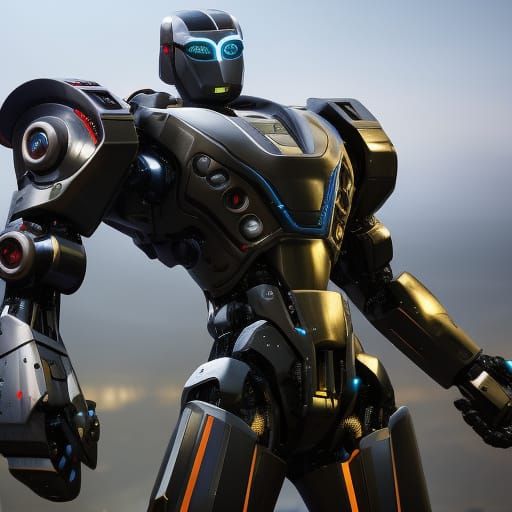 Giant Humanoid Robot Concept Art in 8k