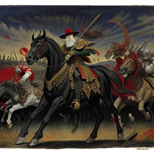 Grotesque Riders and Beasts in a Classic Style