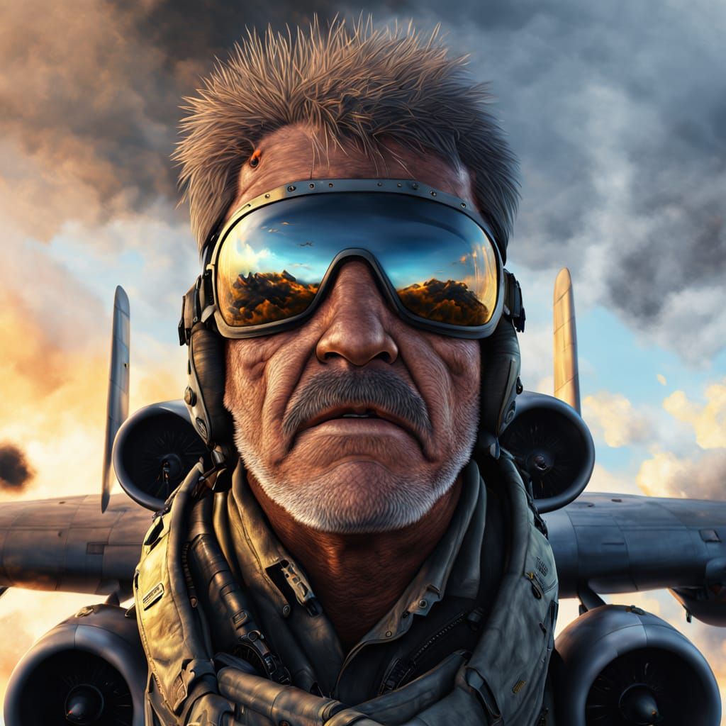 A-10 Thunderbolt in Dramatic Digital Art