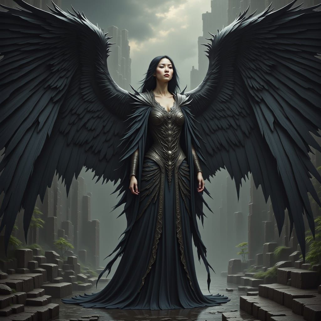 Weeping Dark Angel at Heaven's Gate