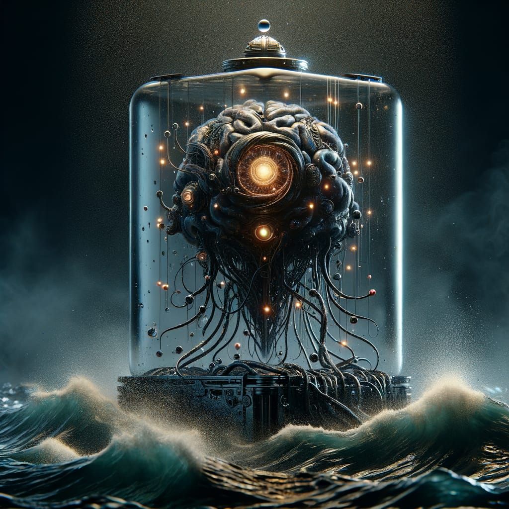 Dark Fantasy Realm with Ancient, Biomechanical Relic