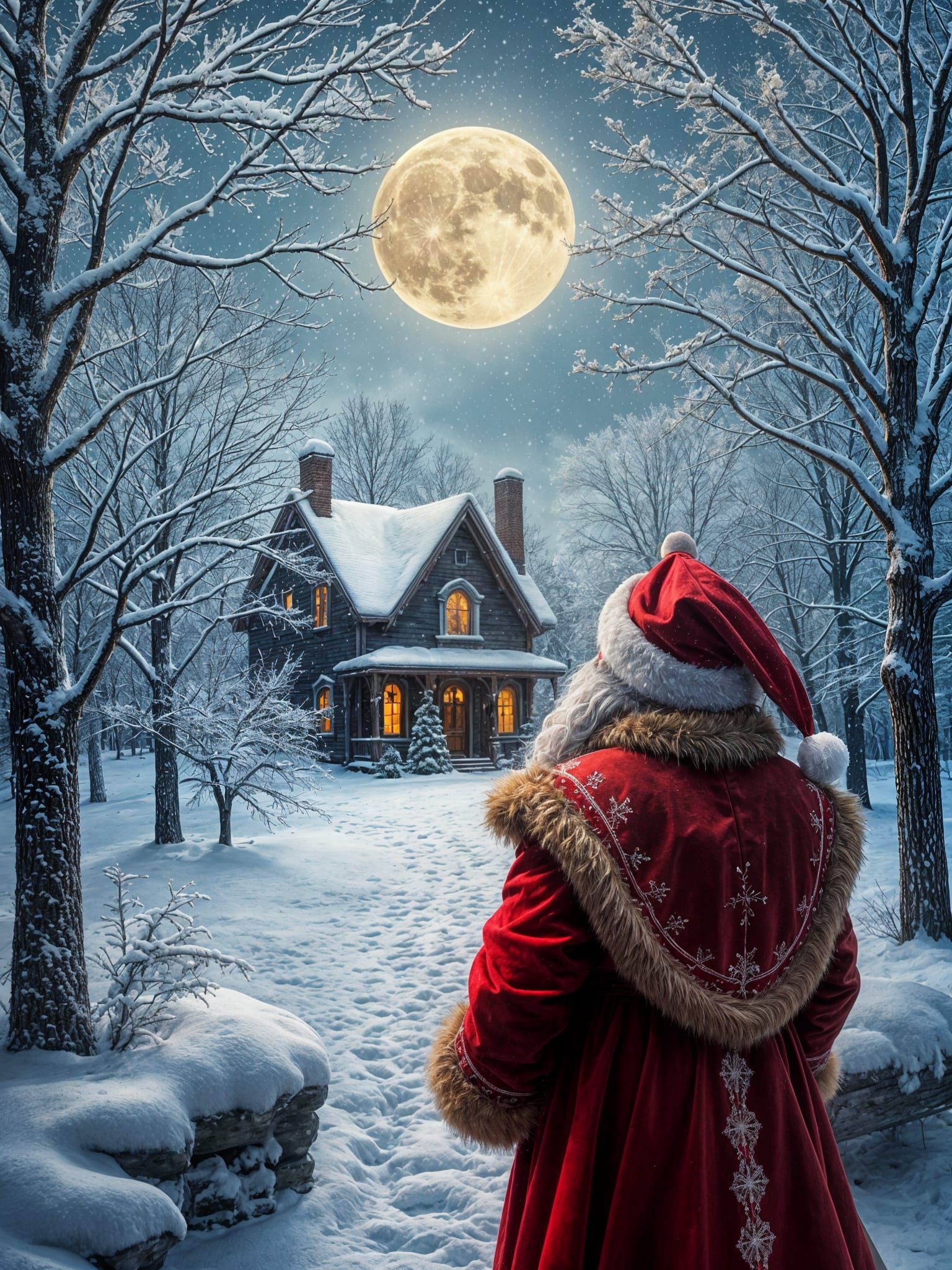 Magical Christmas Eve nightscape