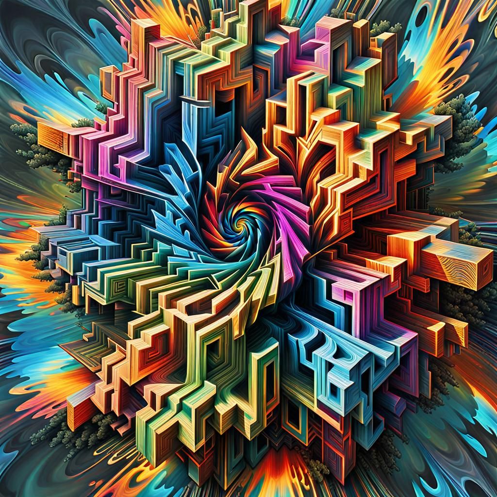 Abstract geometric psy-art, 21mar24