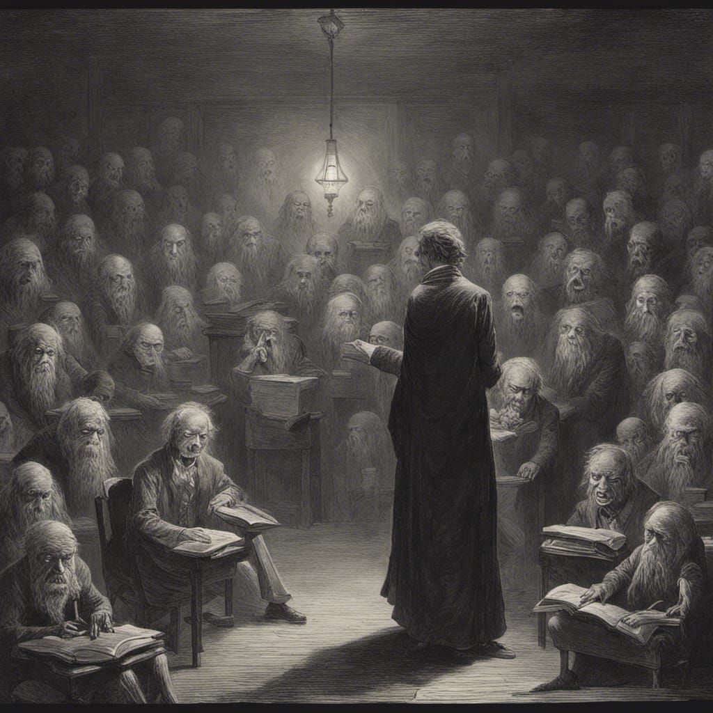 Horror Teacher in the Style of Gustave Doré