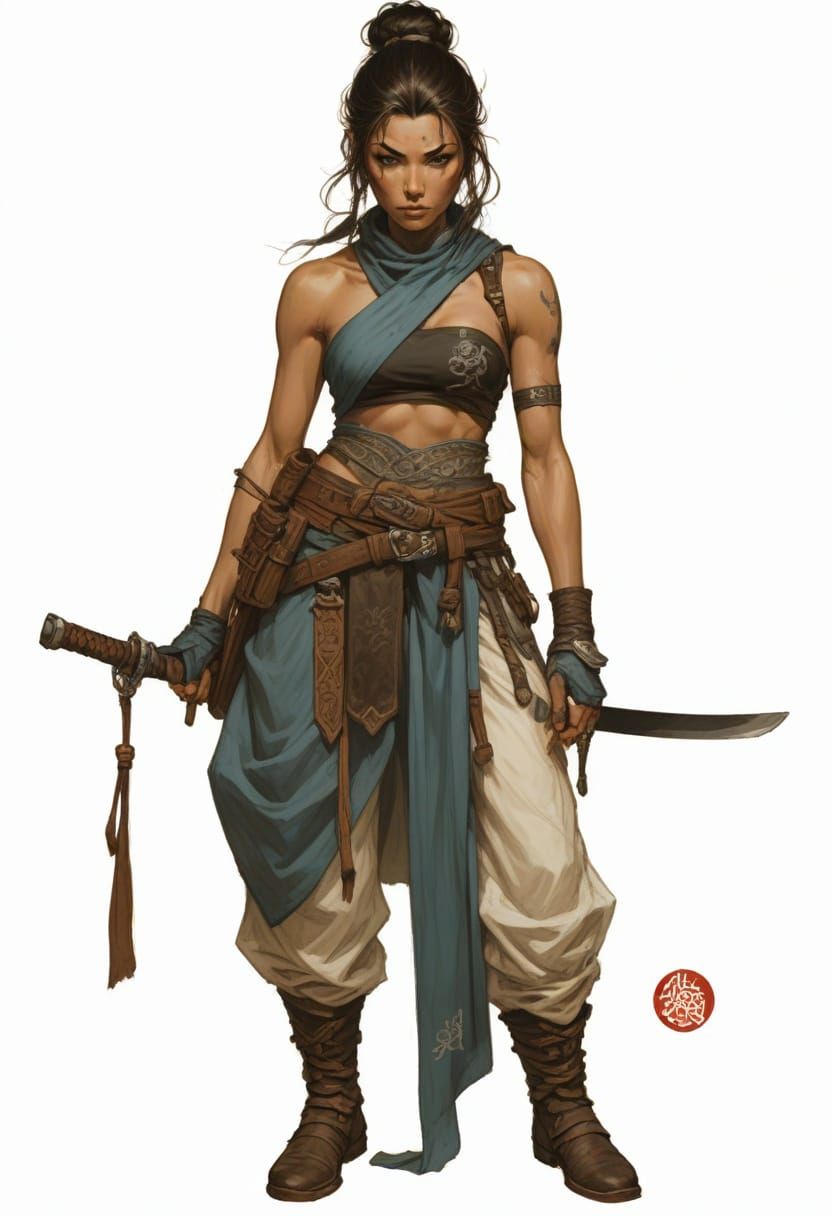 Viking Ninja Mercenary in Heroic Fantasy Style