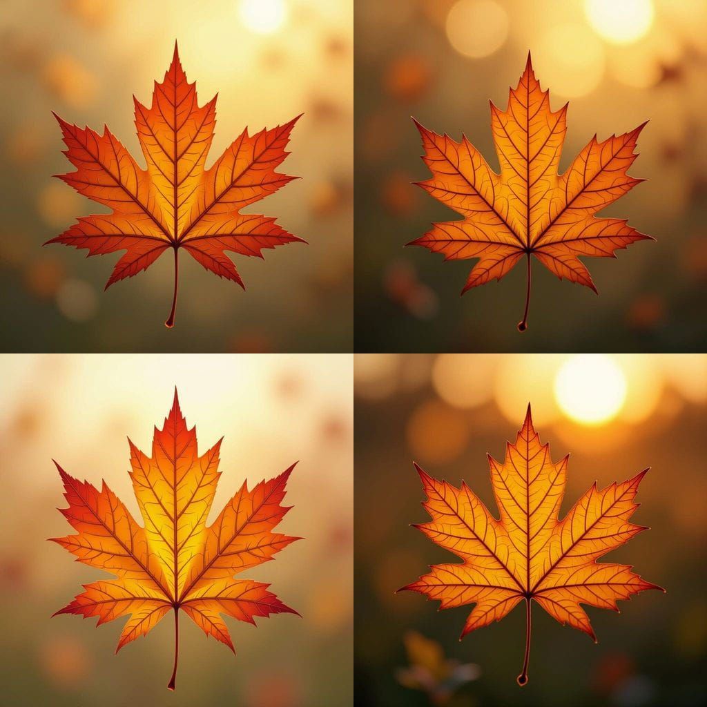 Intricate Maple Leaf Against Golden Backdrop