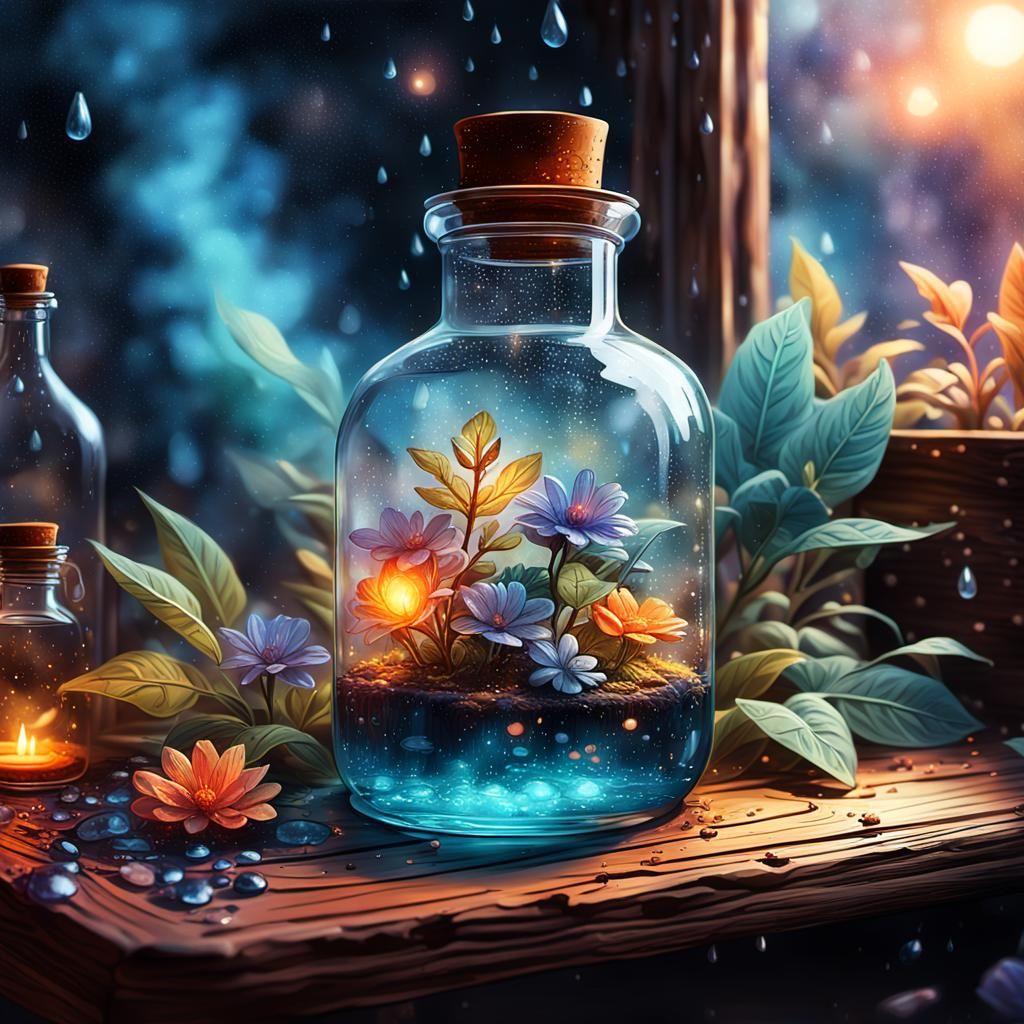 Rain in a Bottle: Fantasy Art in Cozy Cabin