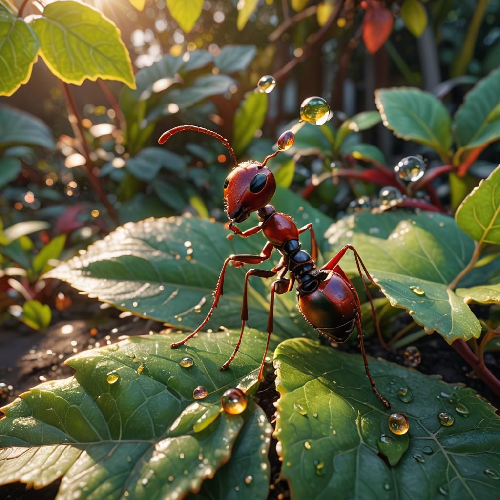 Ant on Leaf in Unreal Engine 5: 3D Macro