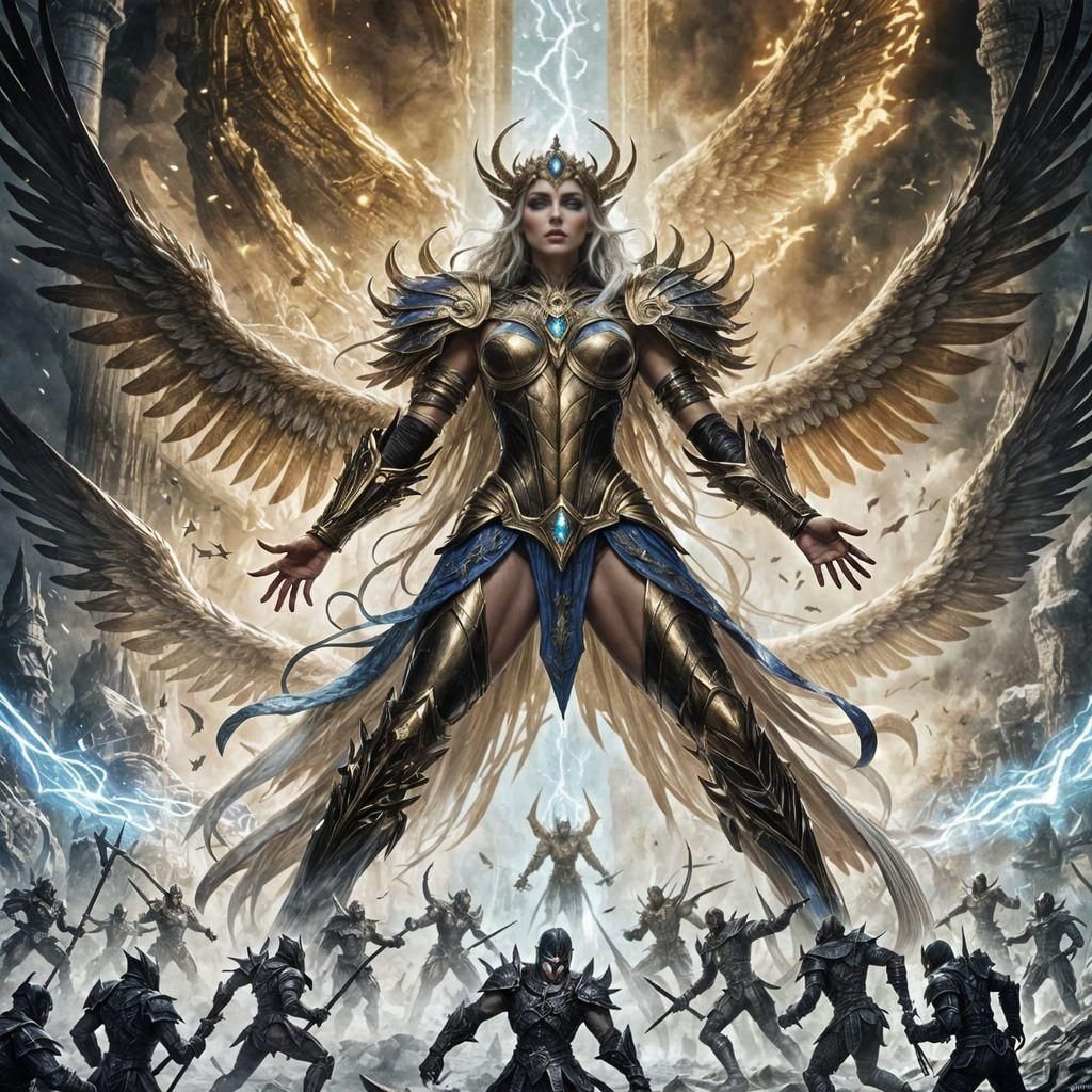 Dark Elf Queen in Armor, Fantasy Art