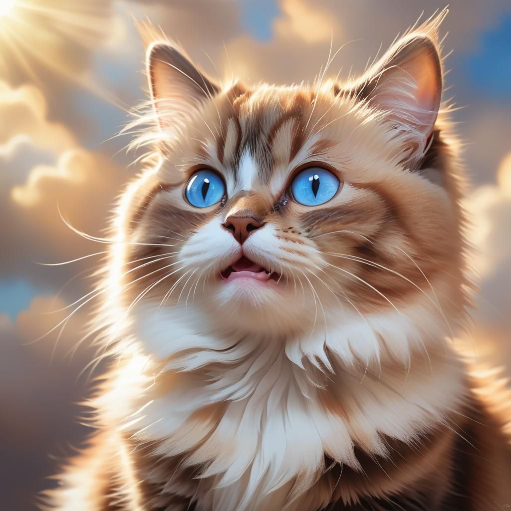 Munchkin Cat in Pastel Digital Art