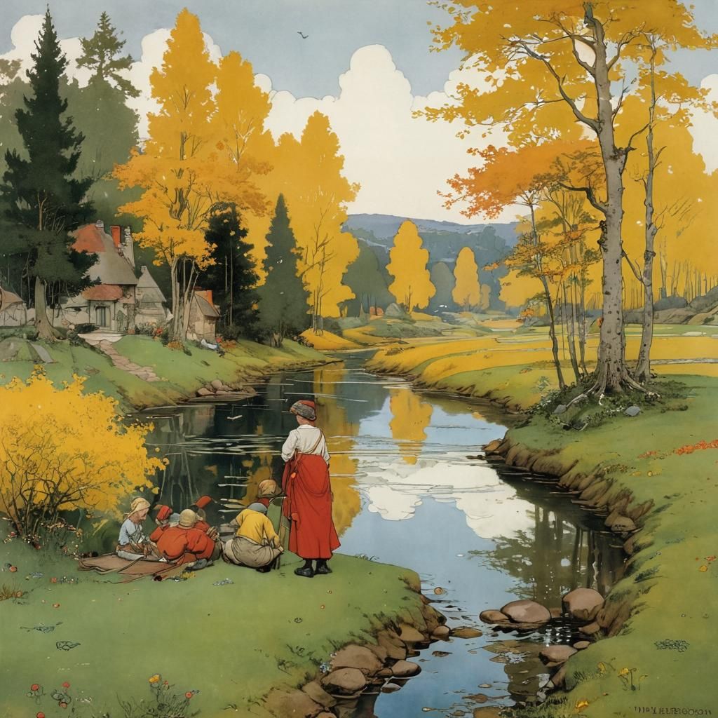 Complicated Contraption Illustration in Cartoon Style