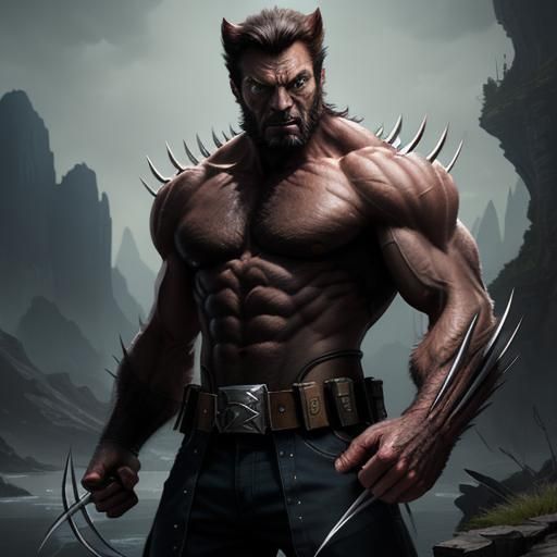 Detailed Wolverine Fantasy Concept Art