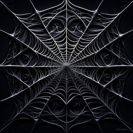 Gothic Glass Spider Web in Hyperrealistic Style