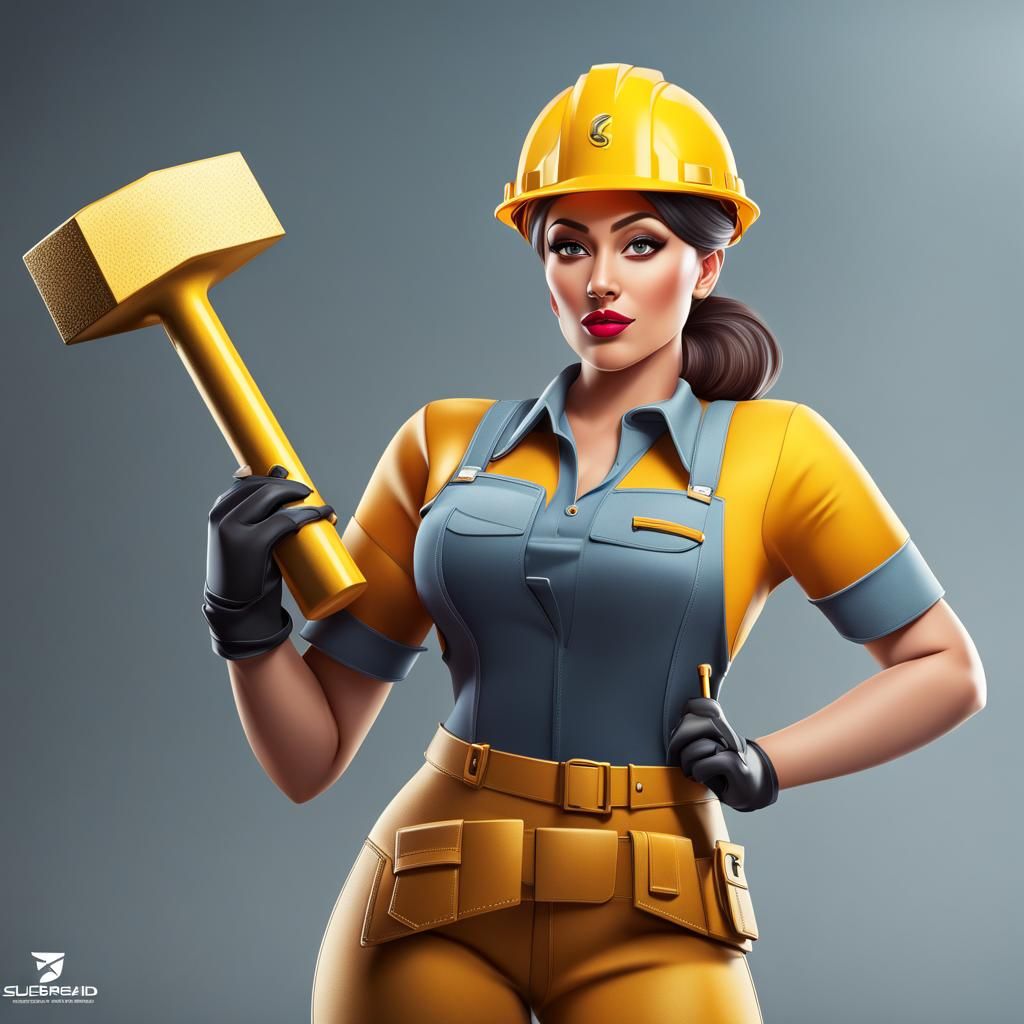 Sledgehammer Logo for Construction Company in Splash Art