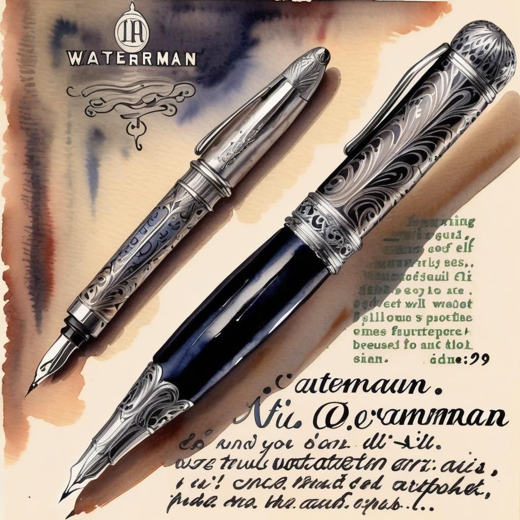 Antique Waterman Fountain Pen in Watercolor