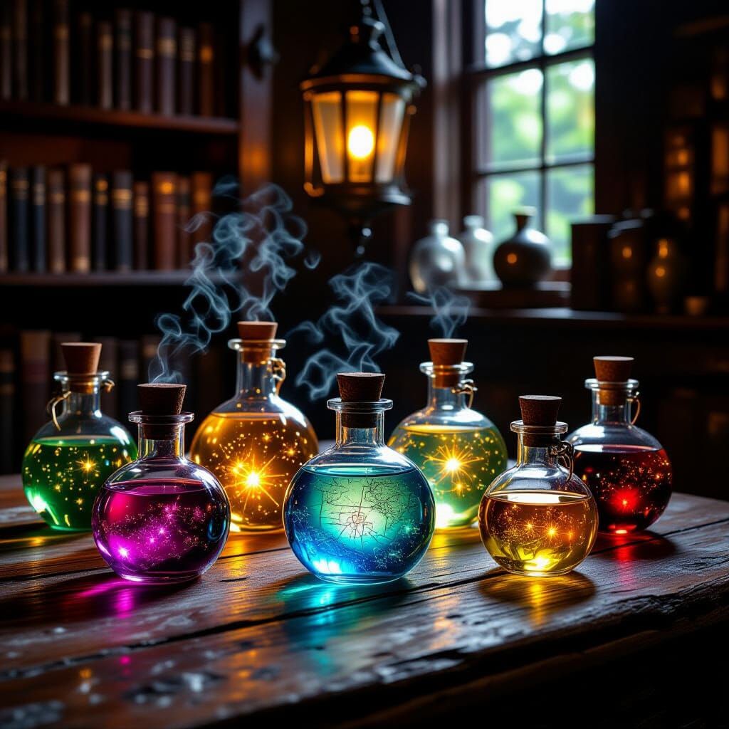 Sparkling Potions in Dutch Golden Age Style