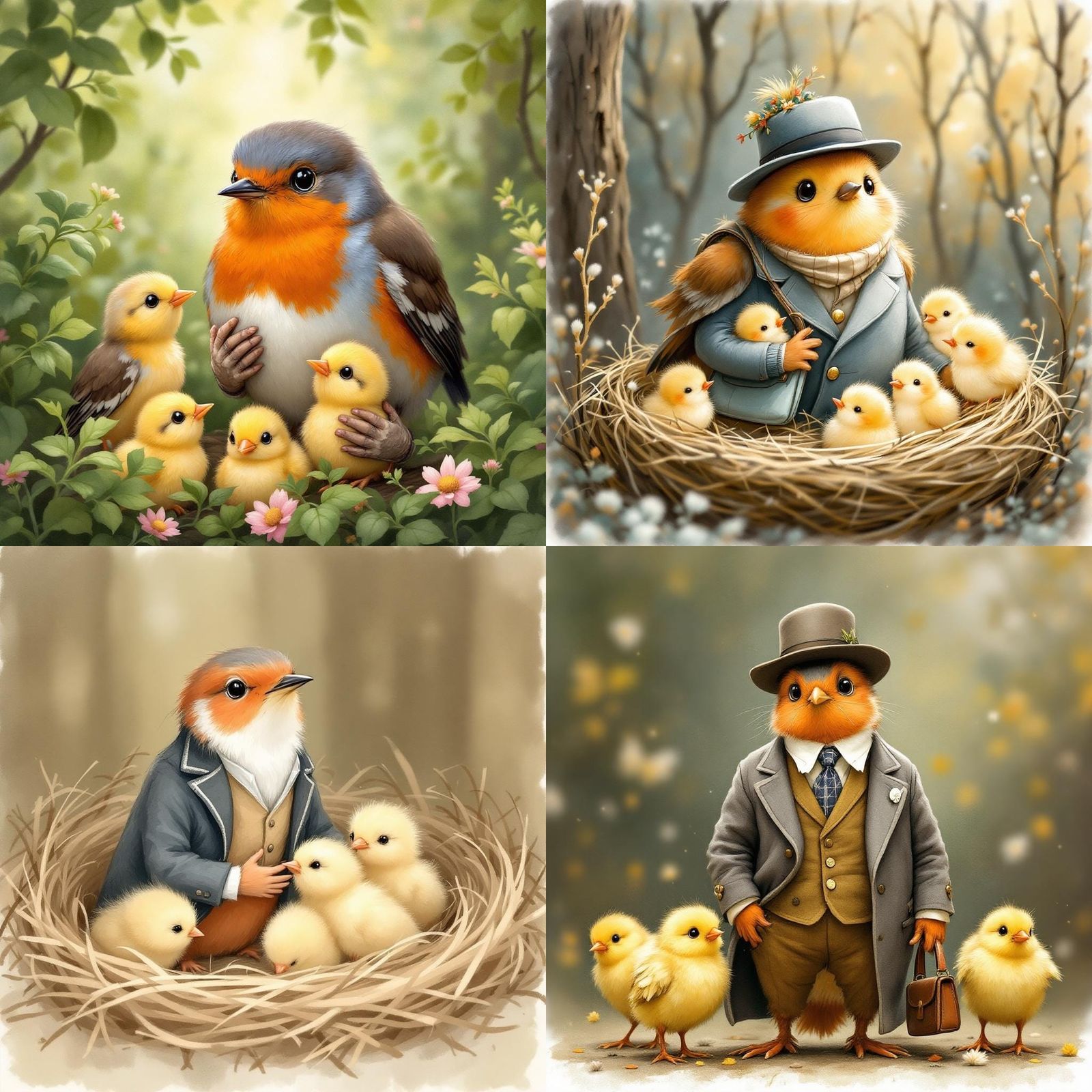 Proud Robin Mom in Suit Loves Her Family