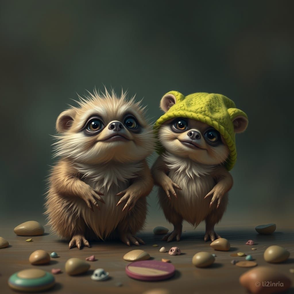 Two Adorable Wugs in a Simple Illustration