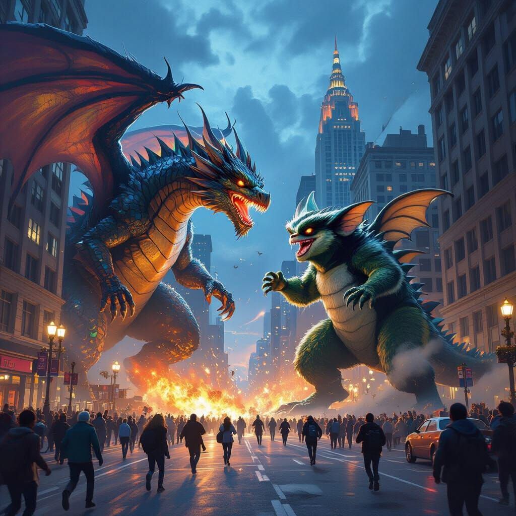 Giant Dragon vs Gizmo Battle in Cleveland