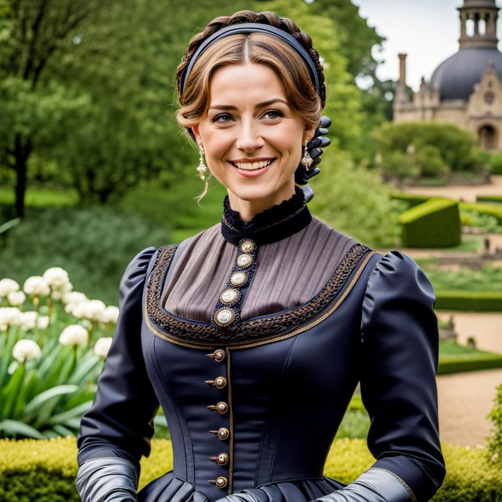 Victorian Lady in Botanic Garden Portrait
