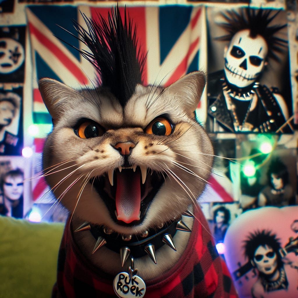 Punk rock cat