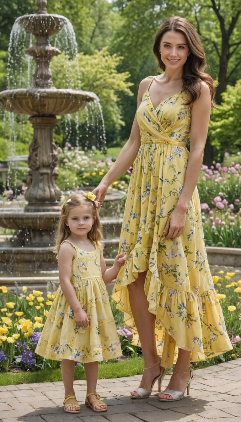Mother and Daughter in a Spring Park