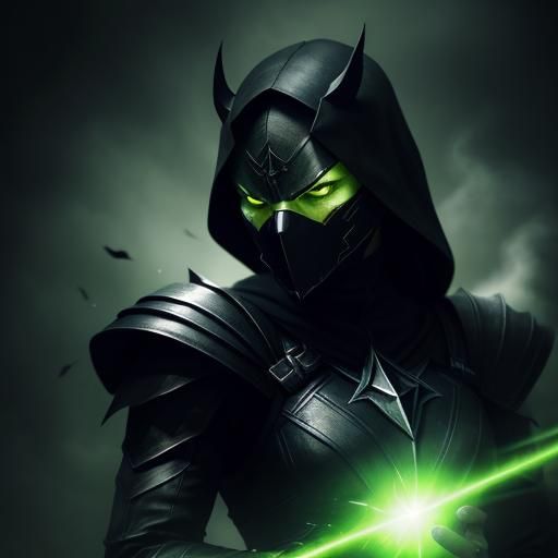 Surreal Green Energy Blast in Dark Fantasy Style