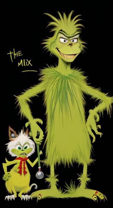 Grinch and Max in Basquiat Style