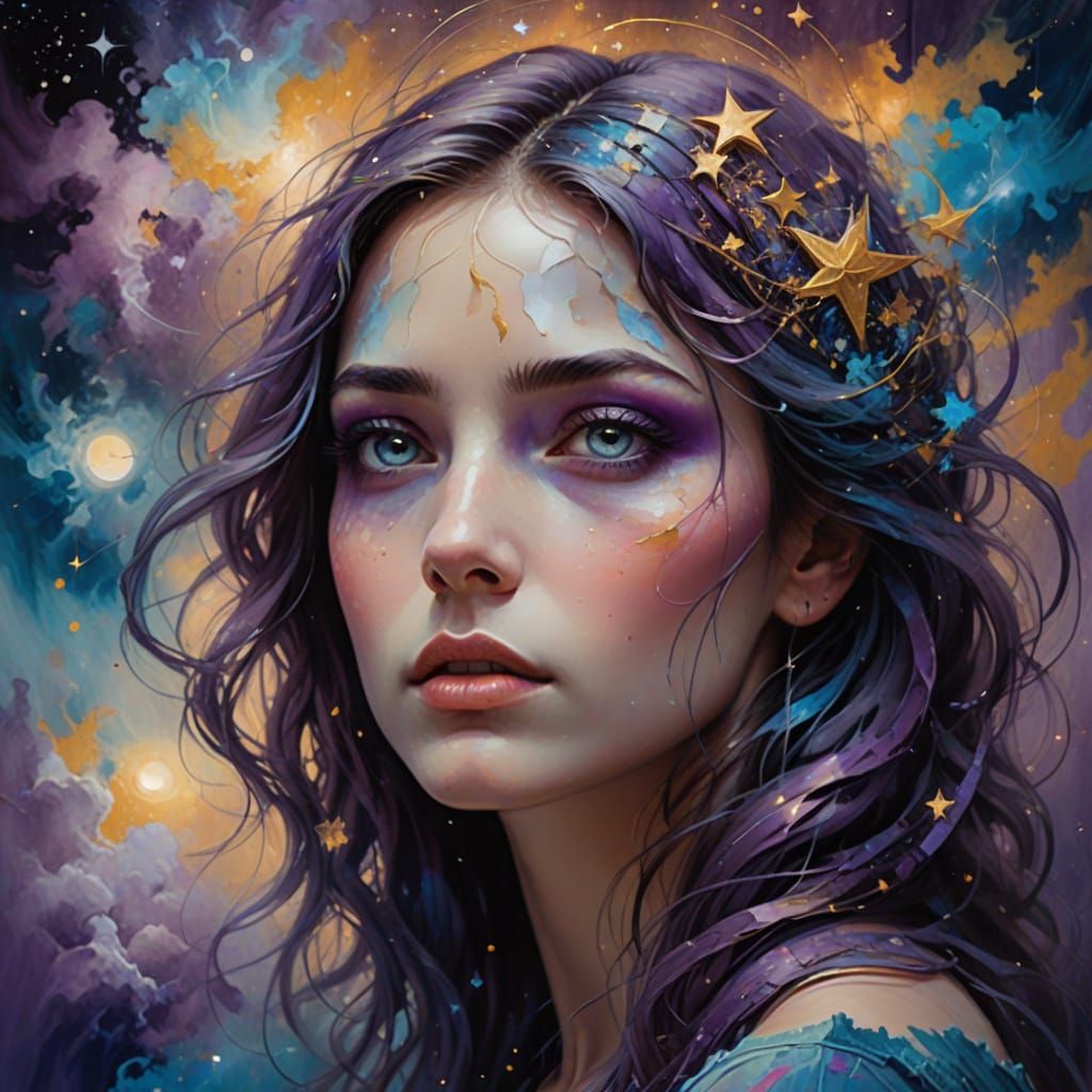 Dreamlike Fantasy Art of a Woman's Enchanted Eyes