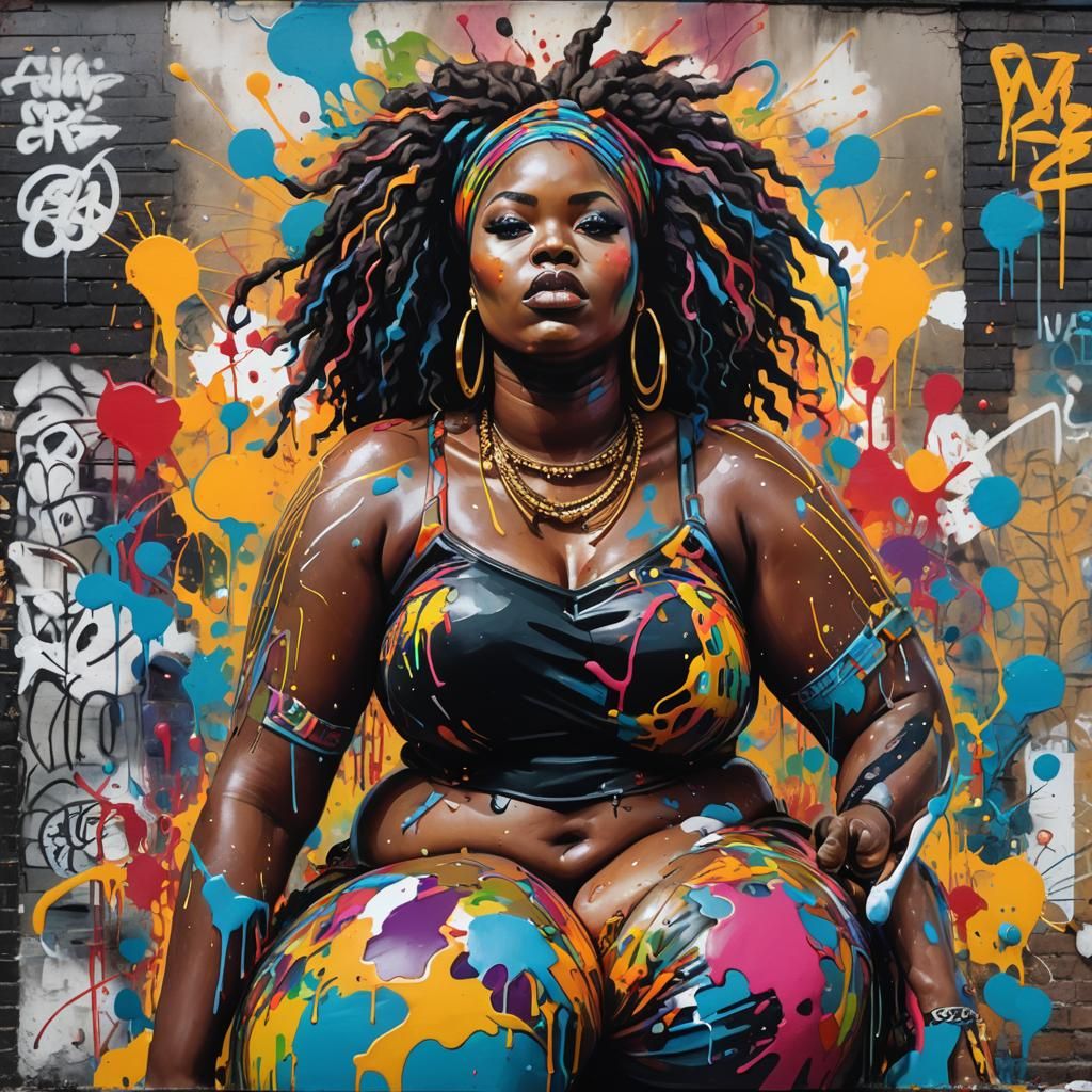 Colorful African Goddess Graffiti Art